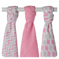 XKKO BMB Bambusz pelenka Scandinavian Baby Pink, 70x70, MIX 3db