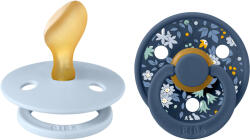 BIBS x LIBERTY Colour anatómiai cumik természetes gumiból, 2 db - 2-es méret Baby Blue / Steel Blue