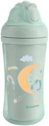 KikkaBoo Szilikon szívószálas pohár 220ml 8hó+ Moony me Mint