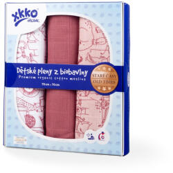XKKO Organic Régi idők - Bio-pamut pelenkák - Safari Mesa Rose MIX, 70x70