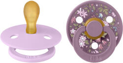 BIBS x LIBERTY Colour szimmetrikus cumik természetes gumiból 2db - 1-es méret Violet Sky / Mauve