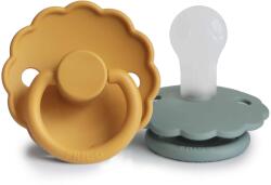 Frigg KÉTPACK CUMI DAISY AURORA/CROISSANT, 0-6 HÓ, SZILIKON HONEY GOLD / LILY PAD