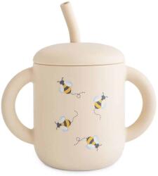 Mushie Szilikon Pohár Szívószállal Mushie - Bees