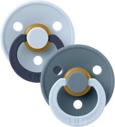 BIBS STUDIO Colour Fusion természetes gumi cumik 2db - 2-es méret Baby Blue Petrol mix