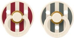 BIBS STUDIO Colour Pin természetes gumi cumik 2db - 1-es méret Ruby Pine Mix