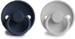 Frigg KÖTÉL KŐ KÉK ÉJ/ZSÁLYA ÉJ CUMIK KETTŐS CSOMAGOLÁSA, 0-6 hónap, SZILIKON SILVER GRAY/ DARK NAVY
