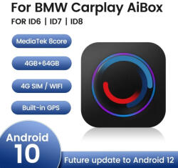 NAVIGPS Carplay wireless multimedia box dedicat BMW ID6 ID7 ID8 Android 10, 4+64GB, Octa-core