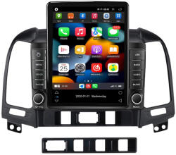 NAVIGPS Navigatie Hyundai Santa Fe din 2006 - 2012, Ecran TESLA 9.7 inch, 4 GB RAM si 64 GB ROM, Slot Sim 4G, Procesor Octa Core, Carplay integrat, Procesor Sunet Digital DSP, Android, Aplicatii, Usb, Wi Fi