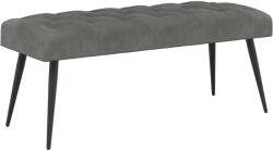 vidaXL Banca cu butoane capitonate Gri închis 110 x 40 x 46 cm Catifea GartenMobel Dekor (42038572)
