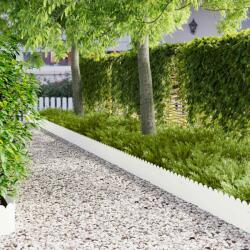 vidaXL Margine pentru gazon 30 pcs 103 x 25 cm Otel Alb GartenMobel Dekor (8008698)