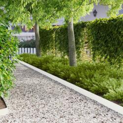 vidaXL Margine pentru gazon 30 pcs 103 x 15 cm metal Alb GartenMobel Dekor (8008244)