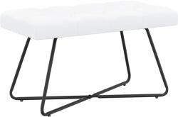 vidaXL Banca cu butoane capitonate Alb 80 x 40 x 46 cm Tesatura GartenMobel Dekor (42038368)