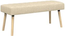 vidaXL Banca cu tapitare canelata Crem 110 x 40 x 46 cm Tesatura GartenMobel Dekor (42038494)