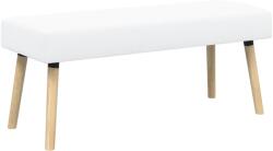 vidaXL Banca cu tapitare canelata Alb 110 x 40 x 46 cm Tesatura GartenMobel Dekor (42038498)