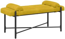 vidaXL Banca cu butoane si perne Galben 110 x 40 x 46 cm Catifea GartenMobel Dekor (42038392)