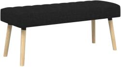 vidaXL Banca cu tapitare canelata Negru 110 x 40 x 46 cm Tesatura GartenMobel Dekor (42038489)
