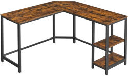 VASAGLE Birou de colt VASAGLE în forma de L, 138x138 cm, cu 2 rafturi, maro rustic (EZ-LWD72X)