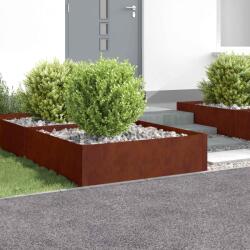 vidaXL Margine pentru gazon 4 pcs 100 x 100 x 35 cm Otel Ruginit GartenMobel Dekor (8008986)