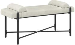 vidaXL Banca cu butoane si perne Crem 110 x 40 x 46 cm Catifea GartenMobel Dekor (42038393)