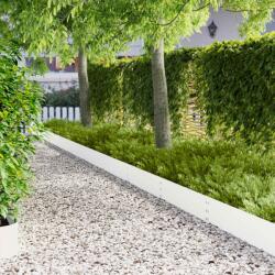 vidaXL Margine pentru gazon 20 pcs 100 x 25 cm Otel Alb GartenMobel Dekor (8008606)