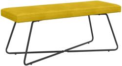 vidaXL banca Simplu Galben 110 x 40 x 45 cm Catifea GartenMobel Dekor (42038350)