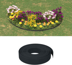 vidaXL Borduri de gradina 25 m 10 cm PE Negru GartenMobel Dekor (42036846)