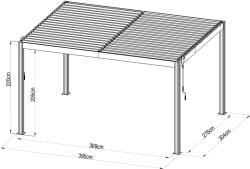 G21 Austin Premium 4x3 m bioklimatikus pergola, antracit alumínium (63900818)