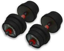 m-tech Acél súlyzókészlet, fekete-piros, 20kg