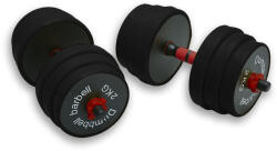 m-tech Acél súlyzókészlet, fekete-piros, 30kg