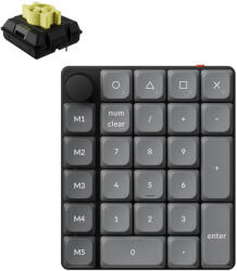 Keychron K0 Max QMK testreszabható vezeték nélküli NumPad RGB Backlight (Hot-Swappable) - Keychron Milk POM Switch - Banana (K0M-H4)