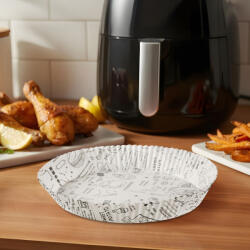 Bewello Air fryer sütőpapír - olaj nélküli sütőhöz - mintás, kör - 20 cm - 50 db / csomag (BW1033A) (BW1033A)