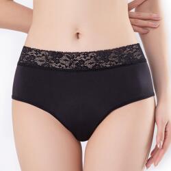 Linovit Store Chiloți Menstruali cu Dantelă Florală - XL, Negru (X1XL)