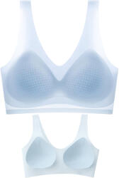 Linovit Sutien invizibil fără cusaturi, Linovit®, cu cupe fine, material respirabil si antibacterian, uscare rapida, Blue sky - Blue Sky, XXL (D1XXL)