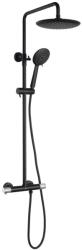 SAPHO Solaris - Set de duș cu termostat, 5 jeturi, negru mat/crom WD139BC (WD139BC)