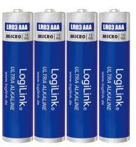 LogiLink Ultra Power AAA alkáli elemek, Micro, 1, 5V, 4 db (LR03B4)