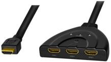 LogiLink HDMI kapcsoló, 3 portos, kétirányú (1x3/3x1), 4K/30 Hz, CEC, pigtail (HD0040) - primanet