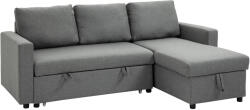 HOMCOM Canapea cu 3 Locuri și Spațiu de Depozitare, Canapea din Material Textil și Perne cu Huse Detașabile, 211.5x146x85 cm, Gri | Aosom Romania (839-230V01) Canapea