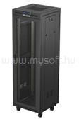 Lanberg FF01-6637-23BL 19 37U SZÉL: 600mm MÉLY: 600mm MAG: 1898mm lapraszerelt LCD hálós fémajtós fekete álló rack szekrény (FF01-6637-23BL) (FF01-6637-23BL)