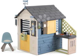 Smoby Căsuță stație meteo cu cutie poștală 4 Seasons Playhouse Smoby cu carillon, anemometru și termometru cu filtru UV, de la 24 luni (SM810311-K) Casuta pentru copii
