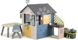 Smoby Căsuță stație meteorologică cu zonă de relaxare 4 Seasons Playhouse Smoby cu carillon, anemometru și pluviometru cu filtru UV, de la 24 luni (SM810311-I) Casuta pentru copii