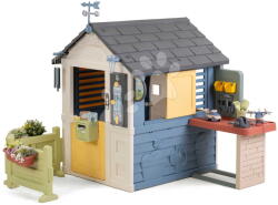 Smoby Căsuță stație meteo cu grădină 4 Seasons Playhouse Smoby cu carillon, anemometru și pluviometru cu filtru UV, de la 24 luni (SM810311-R) Casuta pentru copii