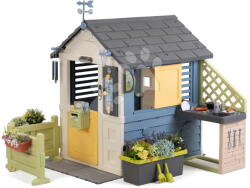 Smoby Căsuță stație meteo cu ghiveci 4 Seasons Playhouse Smoby cu carillon cu vânt și anemometru cu filtru UV, de la 24 luni (SM810311-D) Casuta pentru copii
