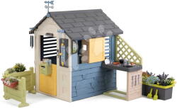 Smoby Căsuță stație meteo cu grădină 4 Seasons Playhouse Smoby cu carillon, anemometru și termometru cu filtru UV de la 24 luni (SM810311-E) Casuta pentru copii