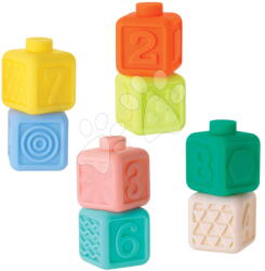 Infantino Cuburi Super Soft Squeeze & Stack Block Set Infantino 8 cuburi moi de la 6 luni (INF315363)