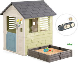 Smoby Set căsuță cu loc de joacă multifuncțional Square Playhouse Life 2 în 1 Smoby extensibil cu sonerie electronică, ca dar (SM810740A-10) Casuta pentru copii
