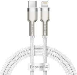 Baseus Cablu pentru incarcare si transfer de date Baseus Cafule Metal, USB Type-C/Lightning, Power Delivery 20W, 2m, Alb