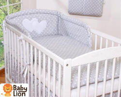 BabyLion 3 részes ágyneműhuzat szett - HH - Szürke alapon fehér pöttyök - pindurka
