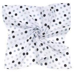MT Textil MTT Nagy textil pelenka (120x120) - Fehér alapon fekete és szürke pöttyök - pindurka