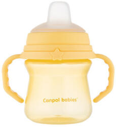 Canpol babies FirstCup itatópohár szilikonos ivócsőrrel 150ml 6h - Sárga - pindurka