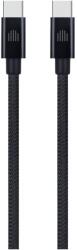 Dviced USB-C - USB-C kábel, nylon textil, 3m, fekete (DV120013)